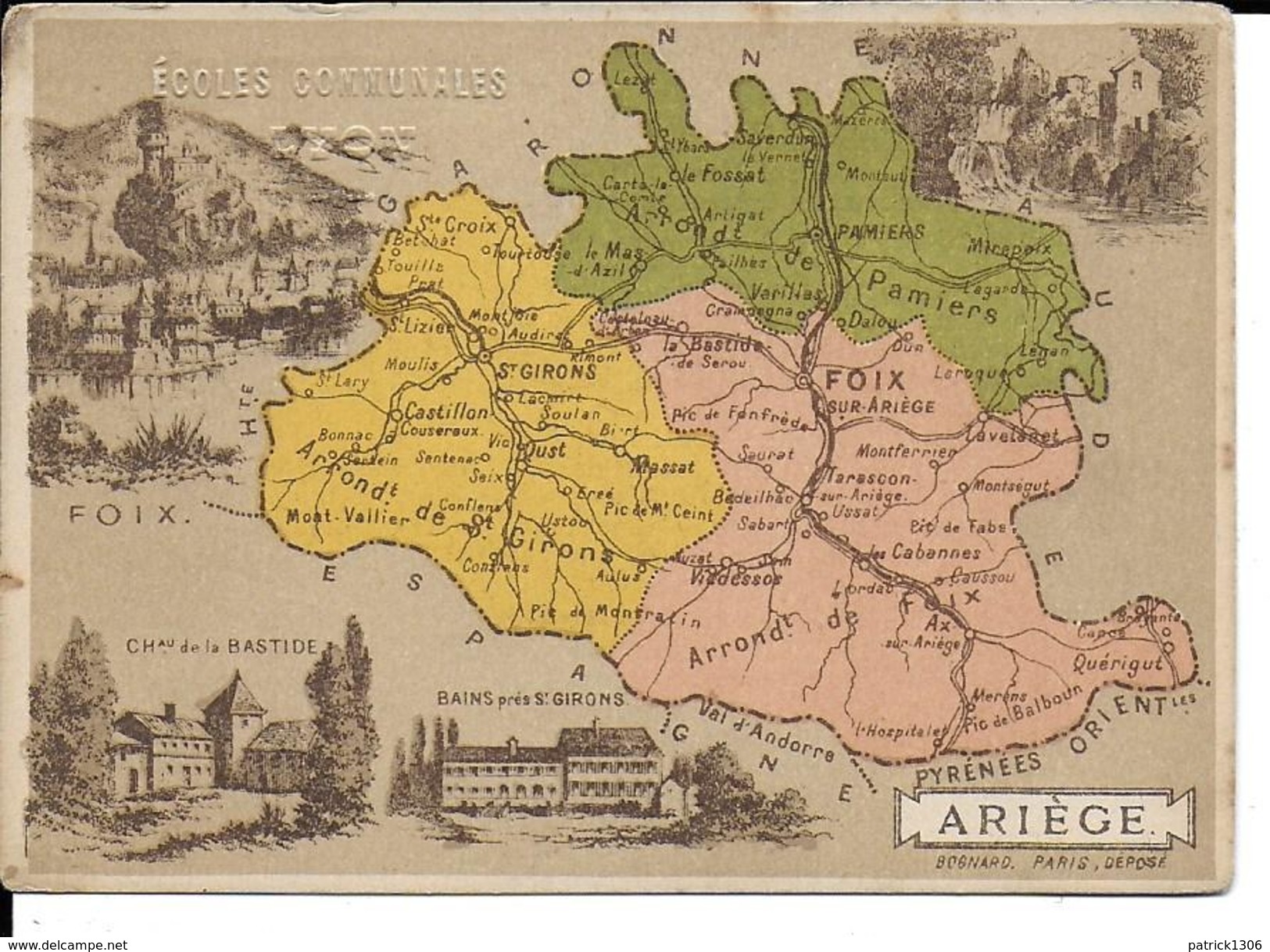 CPA  Carte Géographique Département De L'Ariège 13241 - Carte Geografiche