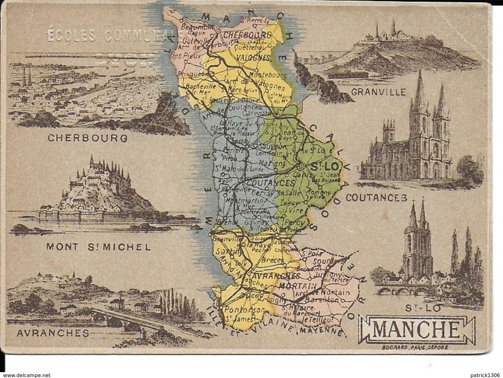 CPA  Carte Géographique Département De La Manche 13257 - Carte Geografiche
