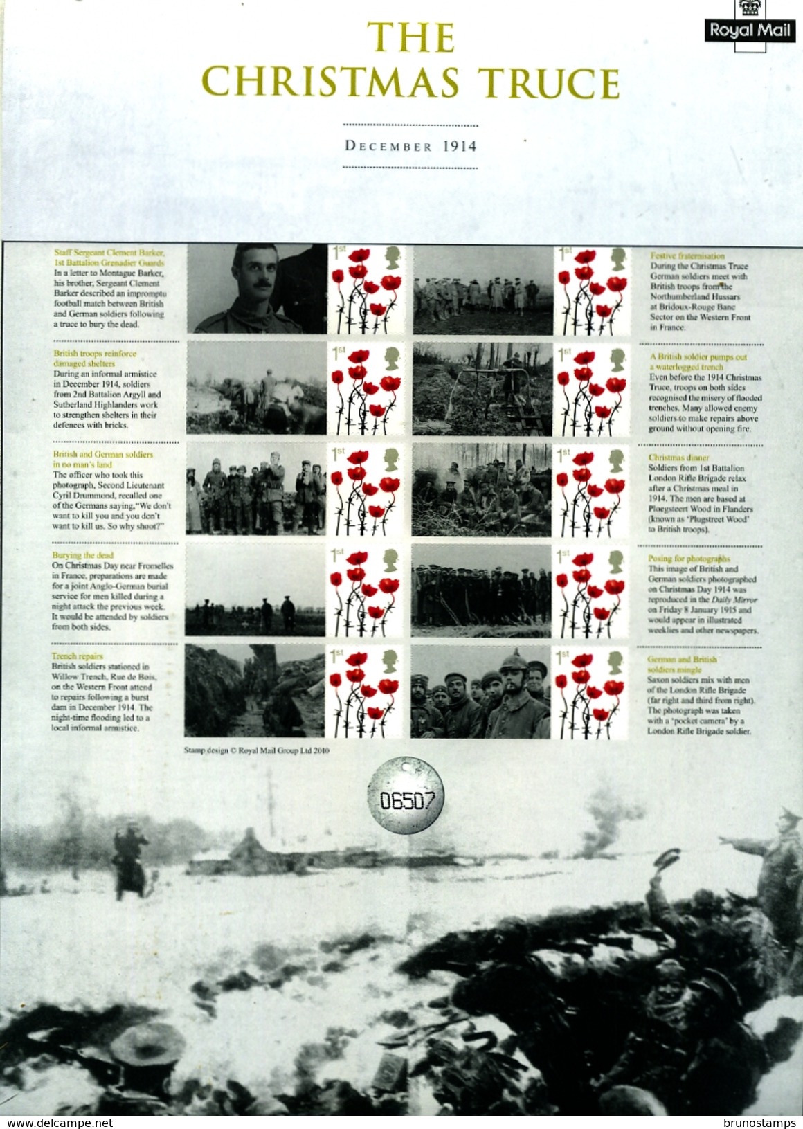 GREAT BRITAIN - 2014  THE CHRISTMAS TRUCE   COMMEMORATIVE SHEET - Ganze Bögen & Platten