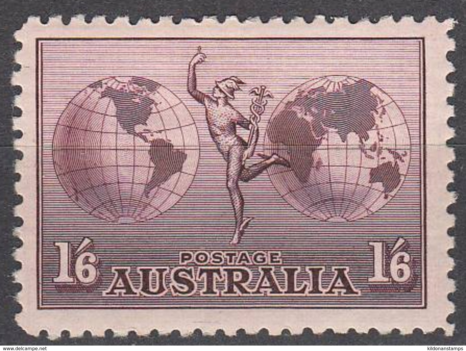 Australia 1934 Air Mail, Mint Mounted, No Watermark, Sc# C4, SG 153 - Mint Stamps