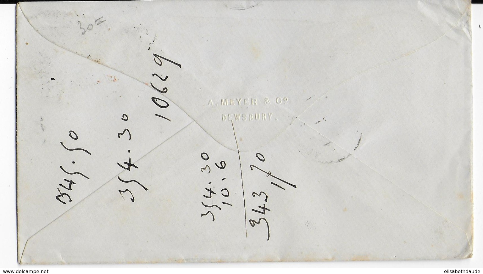 GB - 1880 - YVERT N° 57 PLANCHE 19 Sur ENVELOPPE De DEWSBURY => AVIGNON - COTE Du TIMBRE DETACHE = 40 EURO - Cartas & Documentos