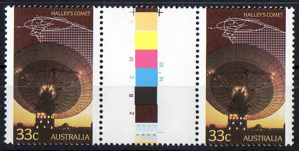 Australia 1986 33c Halley's Comet MNH Gutter Pair - Mint Stamps