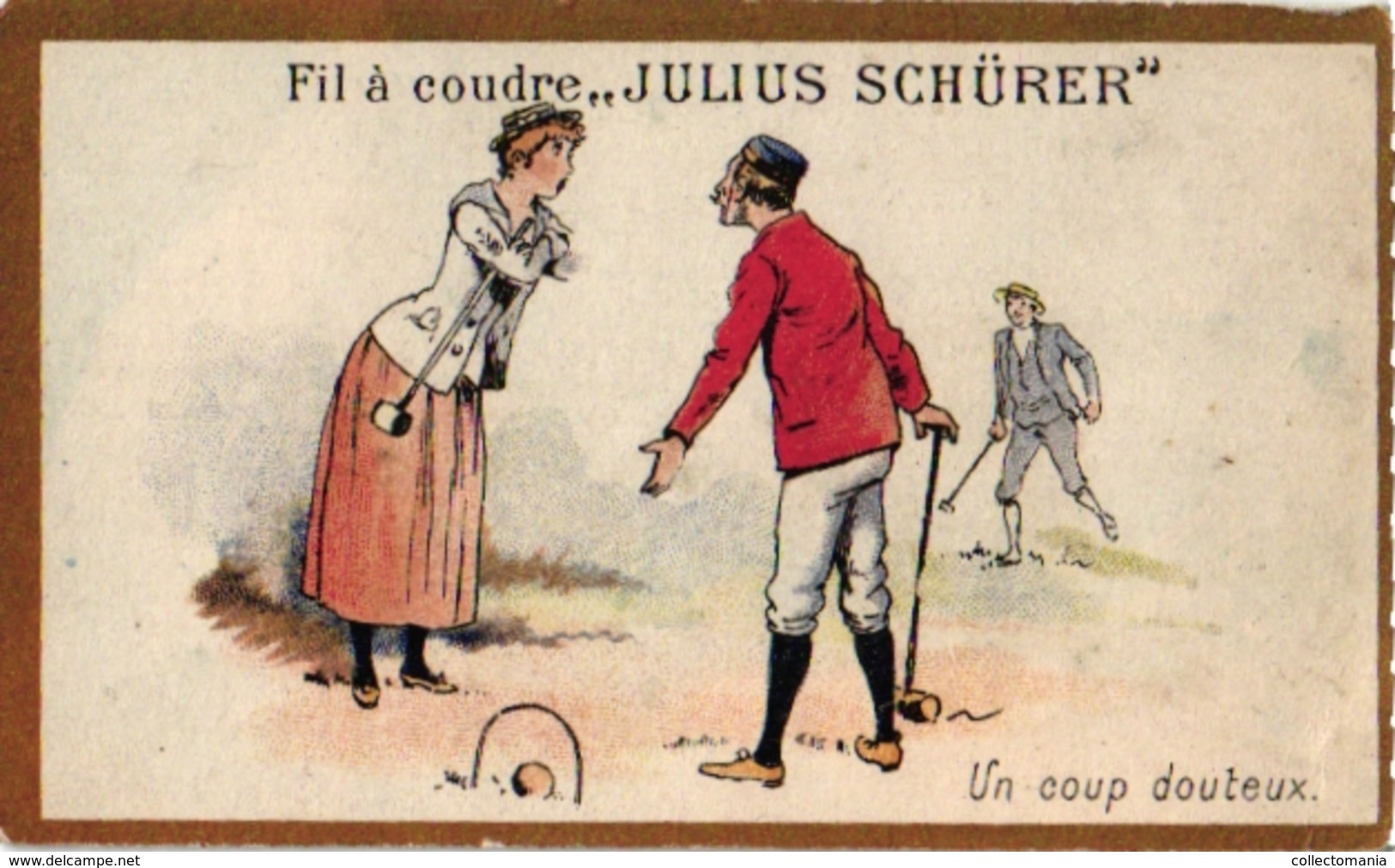 4 Chromo Litho Trade Advertising CARDS C1900 CROQUET GAME JEU De CROQUET Krocketspiel Pub Belle Jardinière Imp Testu - Other & Unclassified