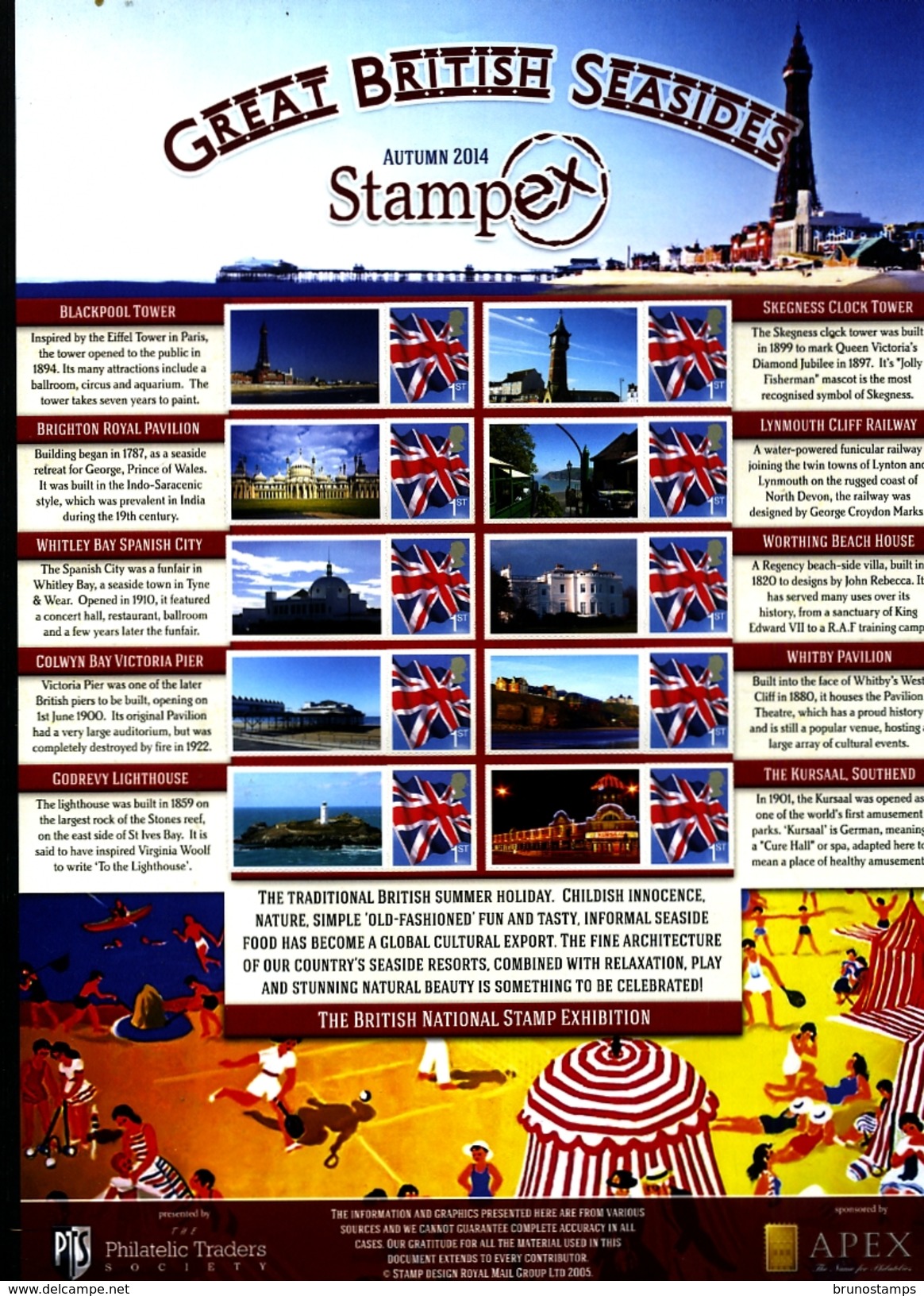 GREAT BRITAIN - 2014 STAMPEX  AUTUMN SMILERS SHEET   PERFECT CONDITION - Feuilles, Planches  Et Multiples