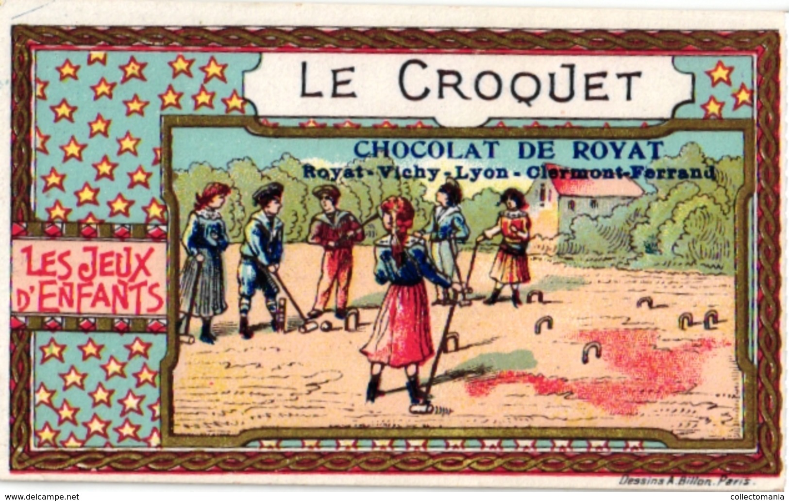 3 CARDS C1900 CROQUET GAME JEU De CROQUET Krocketspiel Pub Chocolat  IBLED Guérin Boutron Chromo Litho Trade Advertising - Other & Unclassified