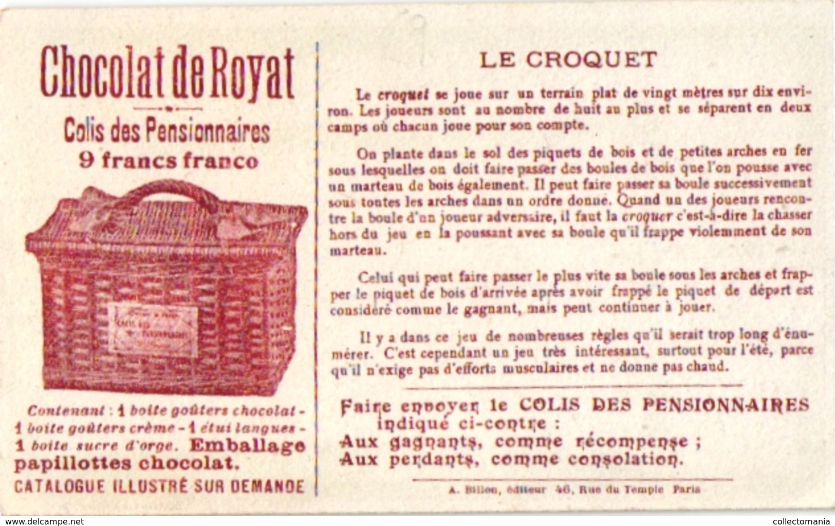 3 CARDS C1900 CROQUET GAME JEU De CROQUET Krocketspiel Pub Chocolat  IBLED Guérin Boutron Chromo Litho Trade Advertising - Otros & Sin Clasificación