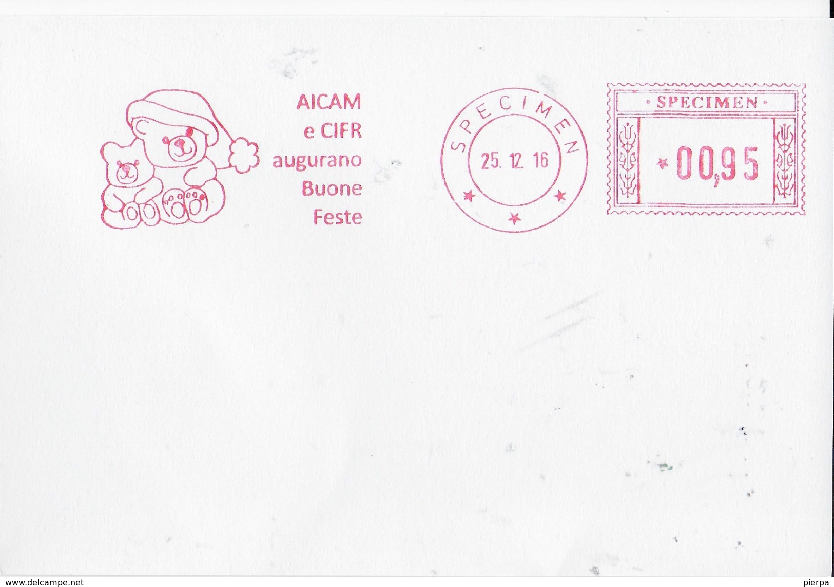 SPECIMEN 25.12.2016 AICAM E CIFR - Macchine Per Obliterare (EMA)