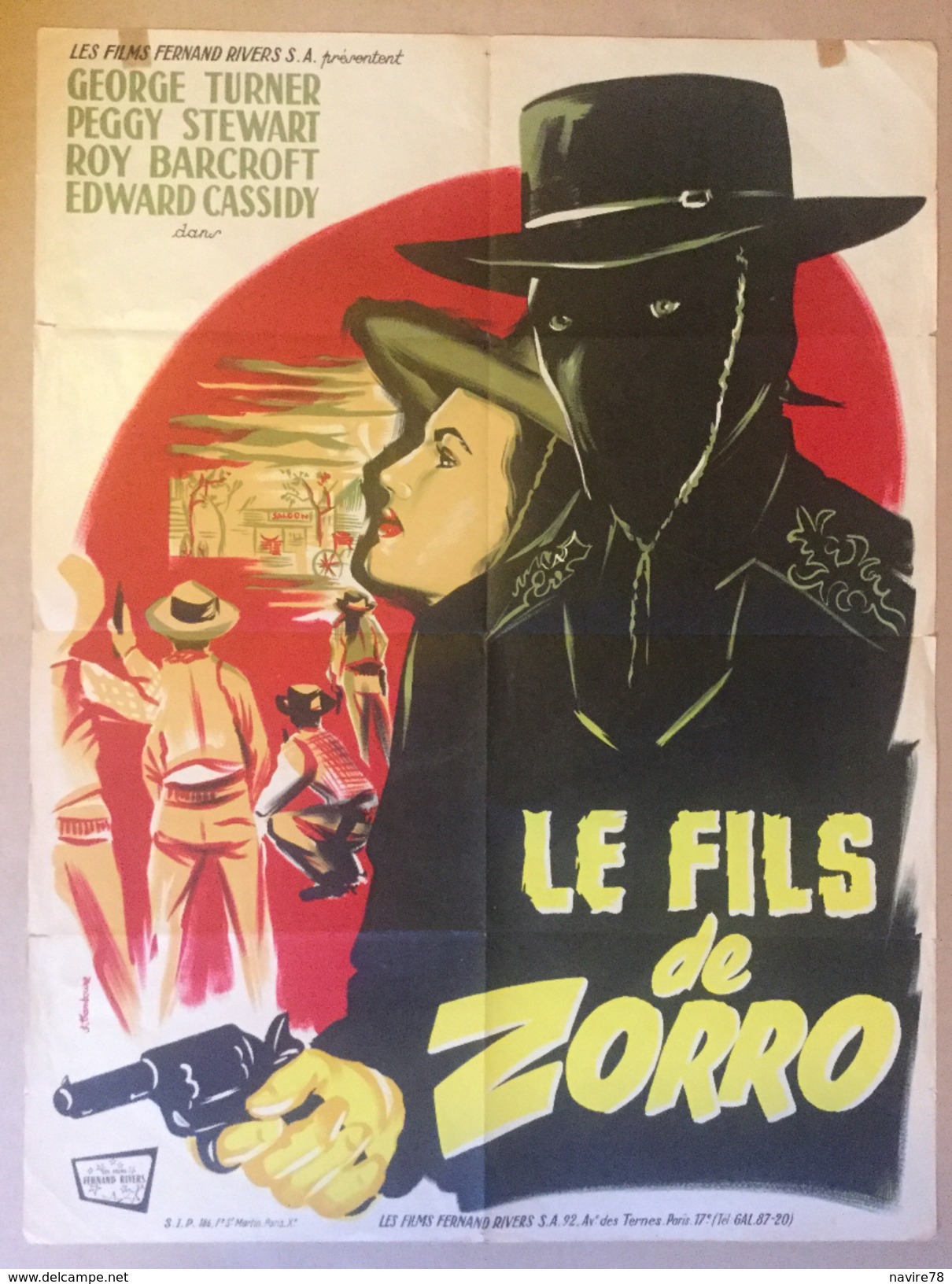 Affiche Cinéma Originale Du Film LE FILS DE ZORRO 1947 De SPENCER GORDON BENNET Avrc GEORGE TURNER PEGGY STEWART - Affiches & Posters