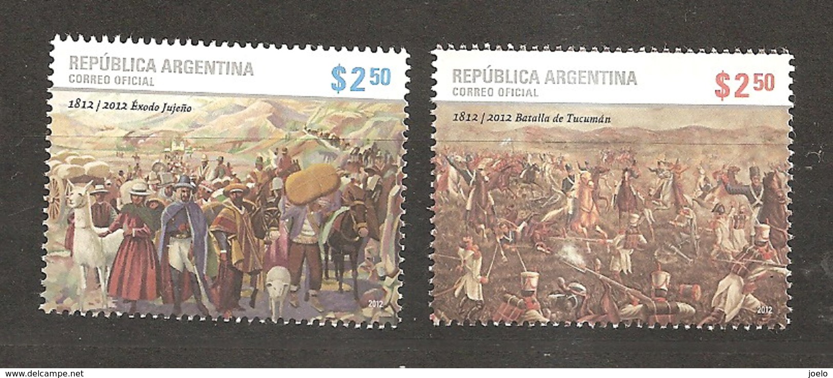 ARGENTINA 2012 BICENTENARY OF HISTORICAL BATTLES SET MNH - Nuevos