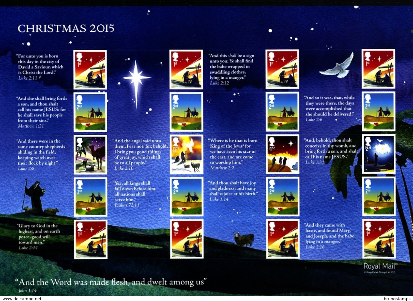 GREAT BRITAIN - 2015  CHRISTMAS  GENERIC SMILERS SHEET   PERFECT CONDITION - Feuilles, Planches  Et Multiples