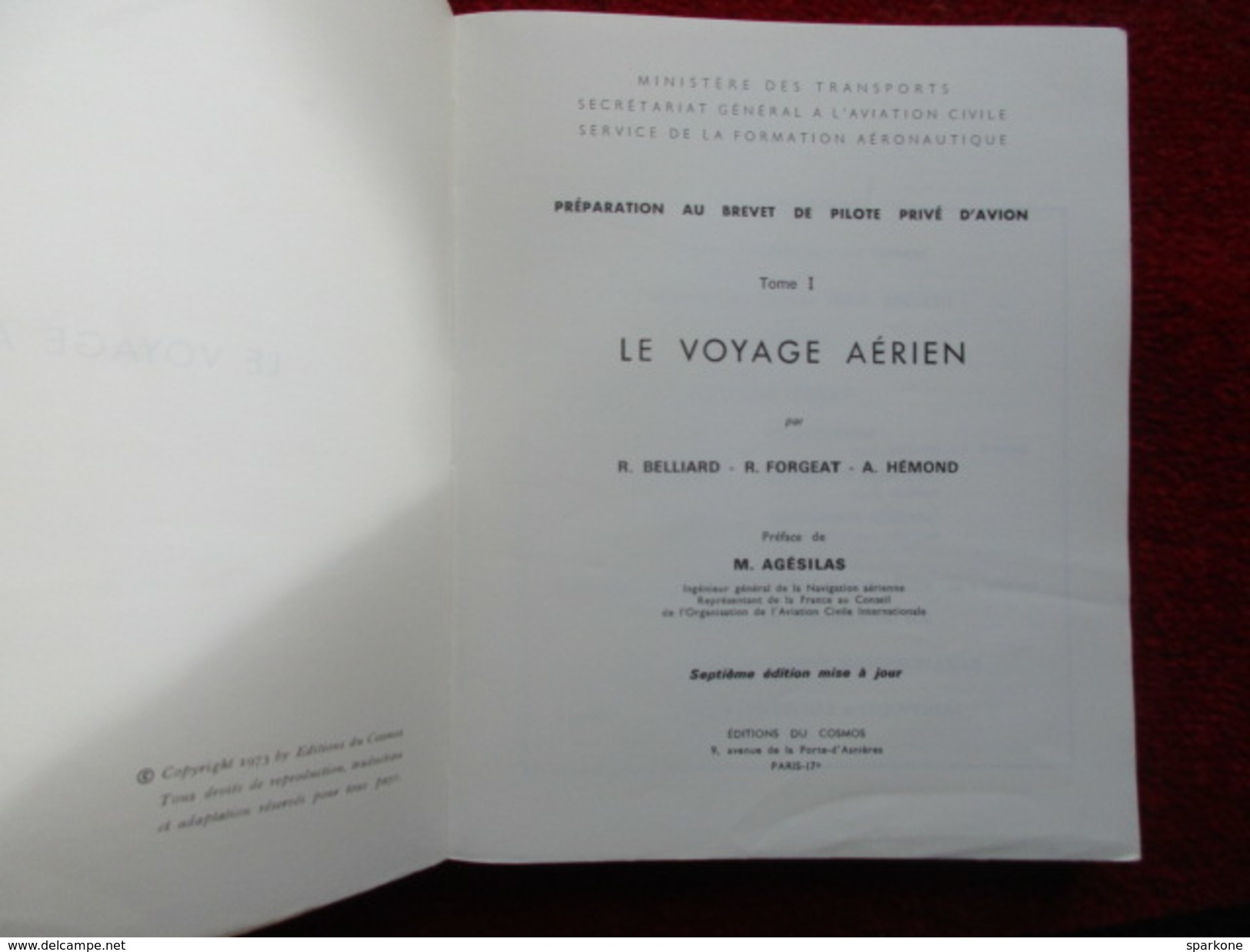 Le Voyage Aérien - Tome 1 (R. Belliard / R. Forgeat / A. Hémond) éditions Du Cosmos De 1973 - Vliegtuig