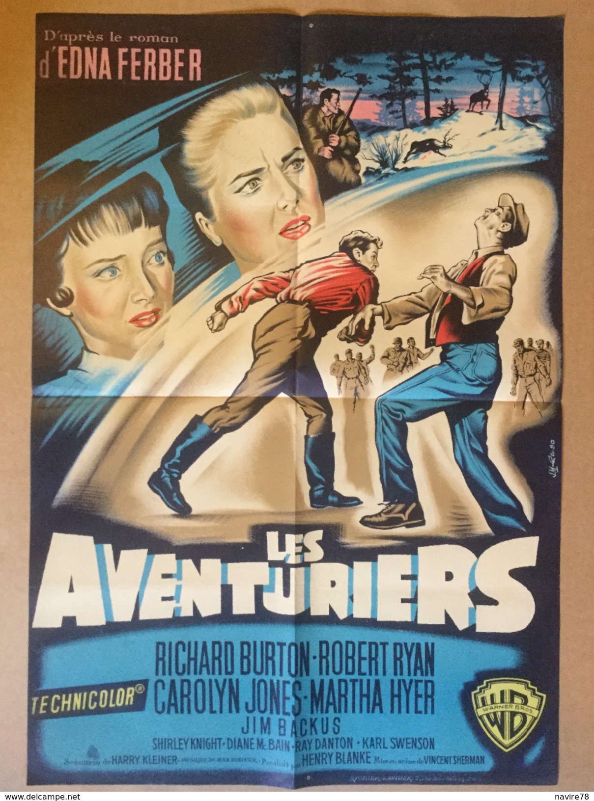 Affiche Cinéma Originale Du Film LES AVENTURIERS 1960 "ICE PALACE" De VINCENT SHERMAN Avzc RICHARD BURTON ROBERT RYAN - Affiches & Posters