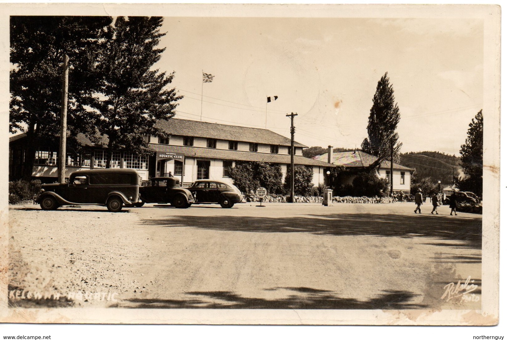 KELOWNA, British Columbia, Canada, Kelowna Aquatic Club Building, 1945 Ribolin RPPC - Kelowna