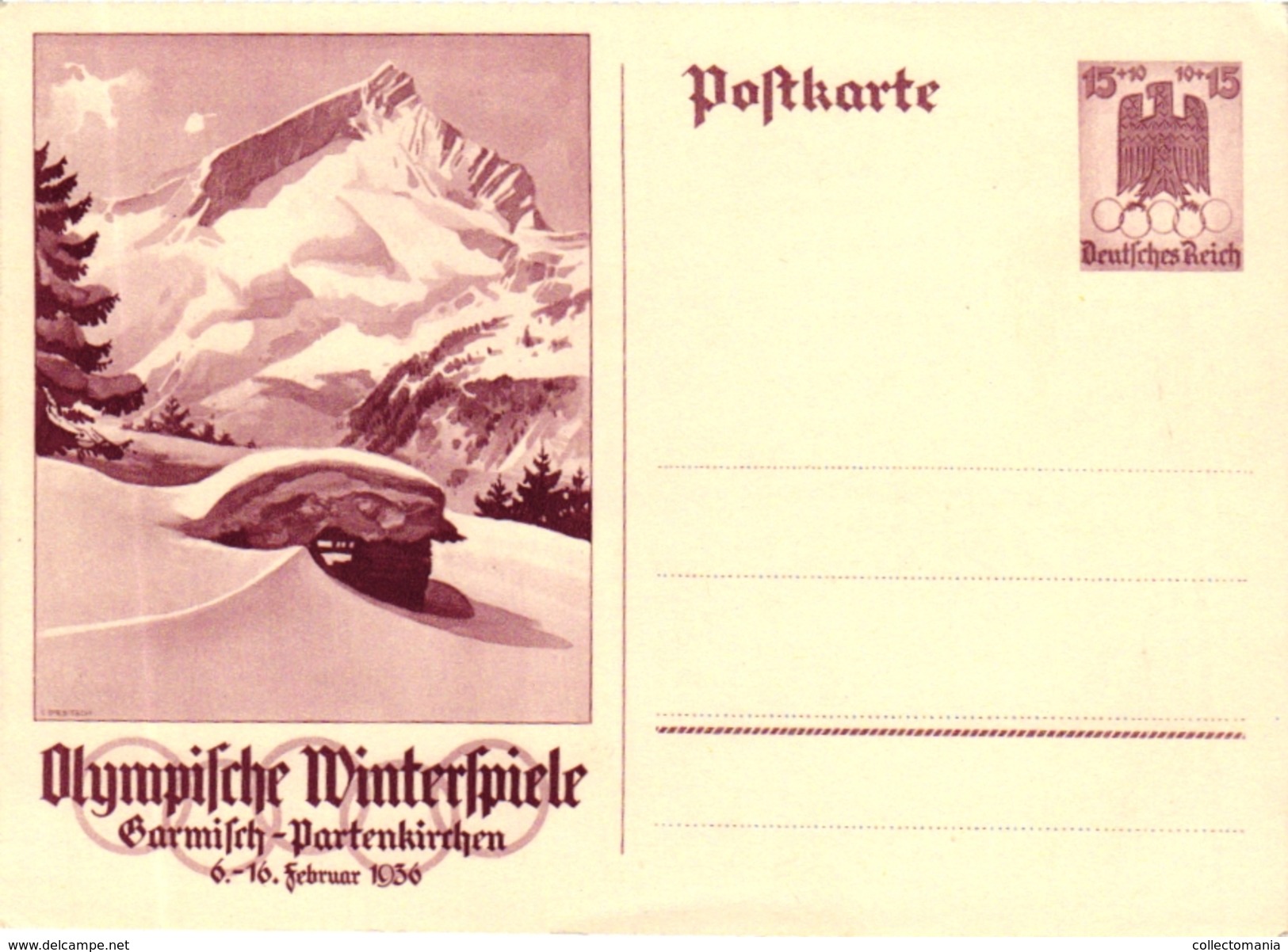 3 CARDS  OLYMPISCHE WINTERSPIELE Garmisch-Partenkirchen  1936 - Tarjetas