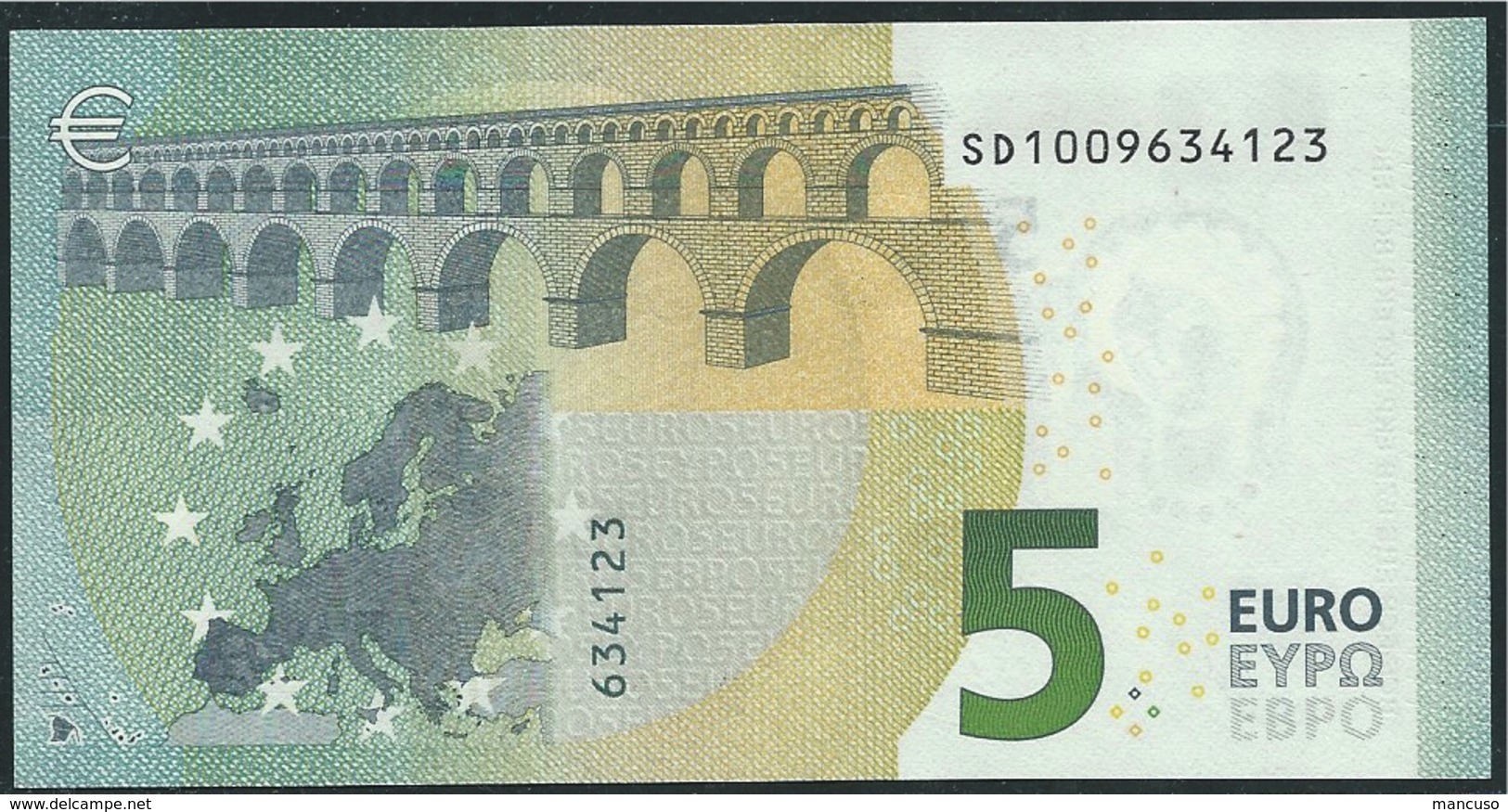&euro; 5 ITALY  SD S001 A3  DRAGHI   UNC - 5 Euro