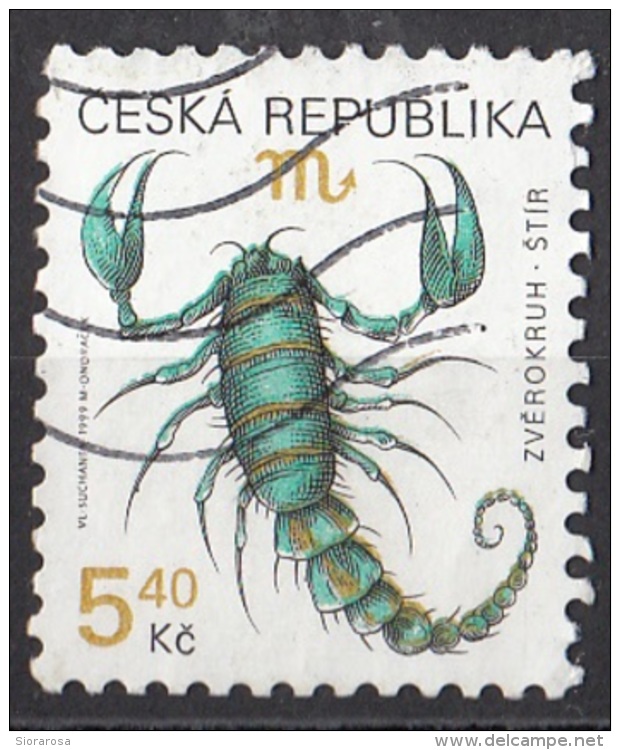 3069 Ceca 1999 Segni Zodiaco Zodiac Scorpione Viaggiato Used Republica Ceska - Astrologia
