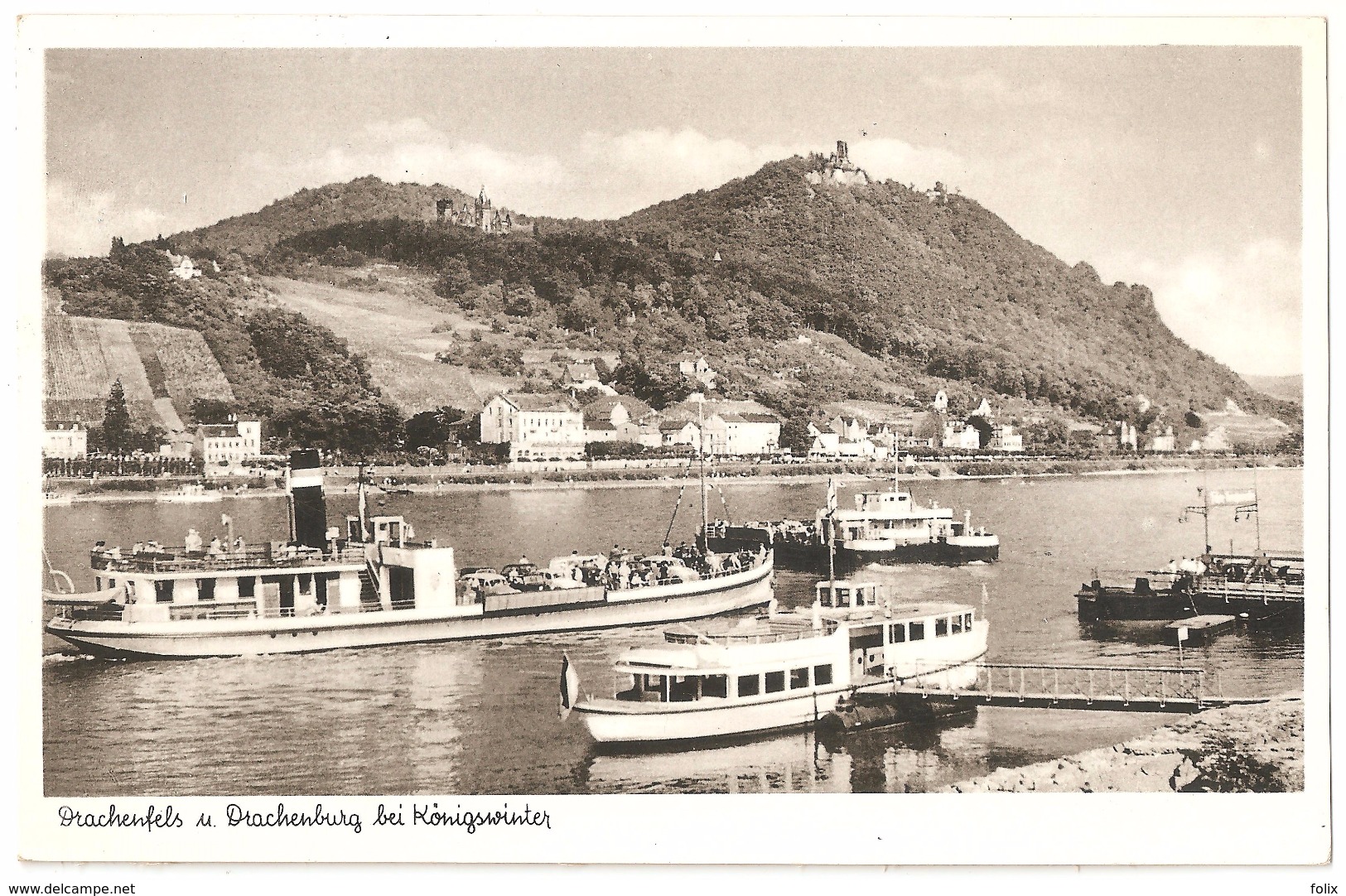 Königswinter - Drachenfels Und Drachenburg Bei Königswinter - Verlag K. Rud. Bremer & Co - Schiff / Boat / Bateau - 1955 - Drachenfels