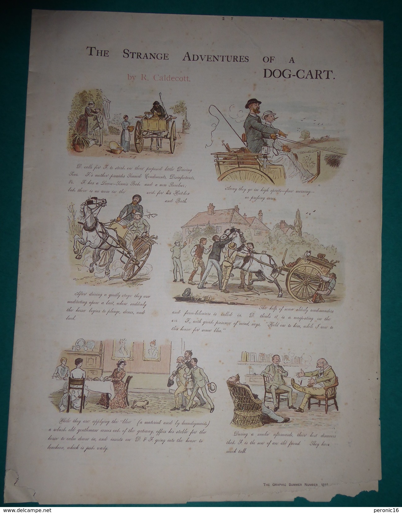 THE STRANGE ADVENTURES OF A   DOG-CART 1885 - Fumetti Giornali