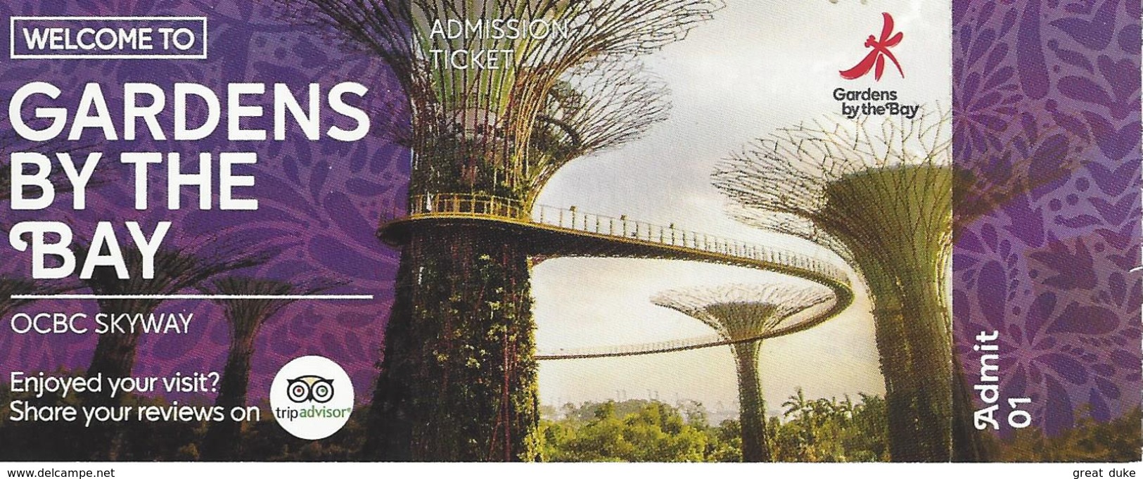 Singapore - Gardens By The Bay - Skyway - Used Ticket 2016 - Eintrittskarten