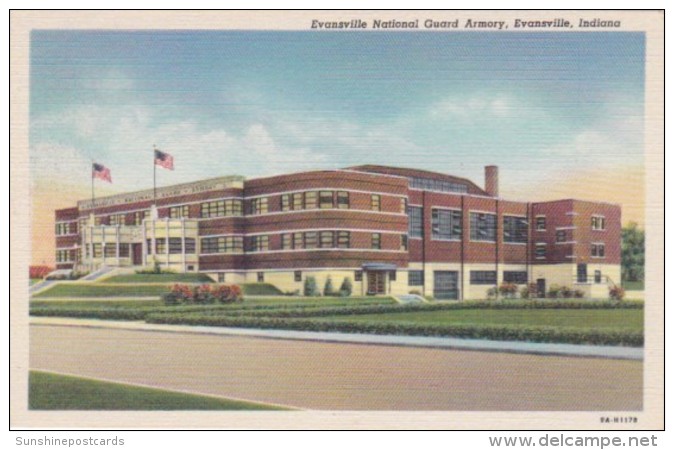 Indiana Evansville National Guard Armory Curteich - Evansville