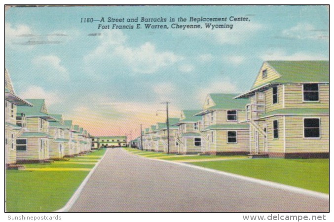 Wyoming Cheyenne Street And Barracks In Replacement Center Fort Francis E Warren 1947 - Cheyenne