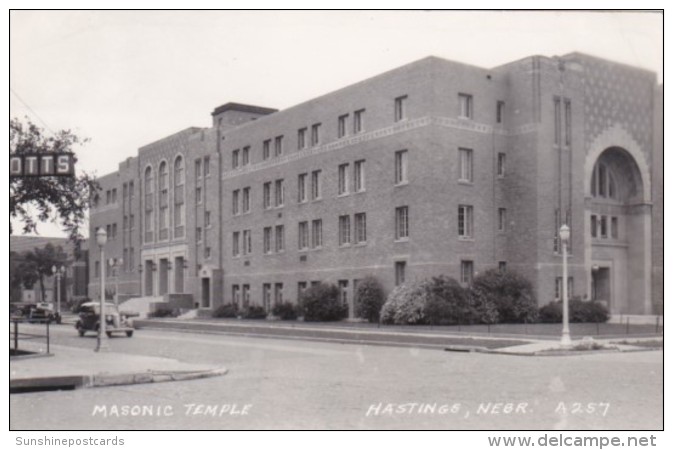 Nebraska Hastings The Masonic Temple Real Photo - Hastings