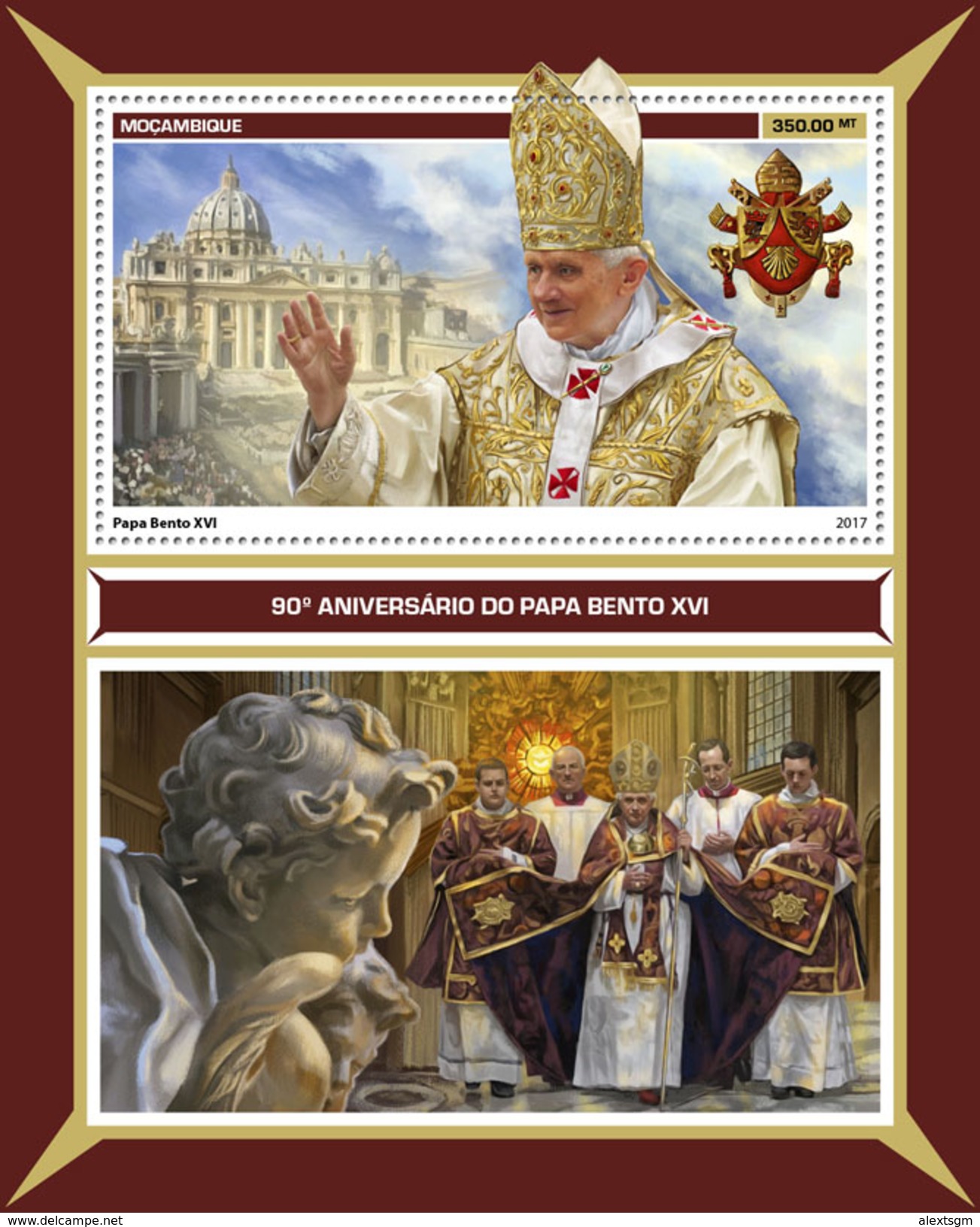 MOZAMBIQUE 2017 - Pope Benedict XVI S/S. Official Issue - Papes