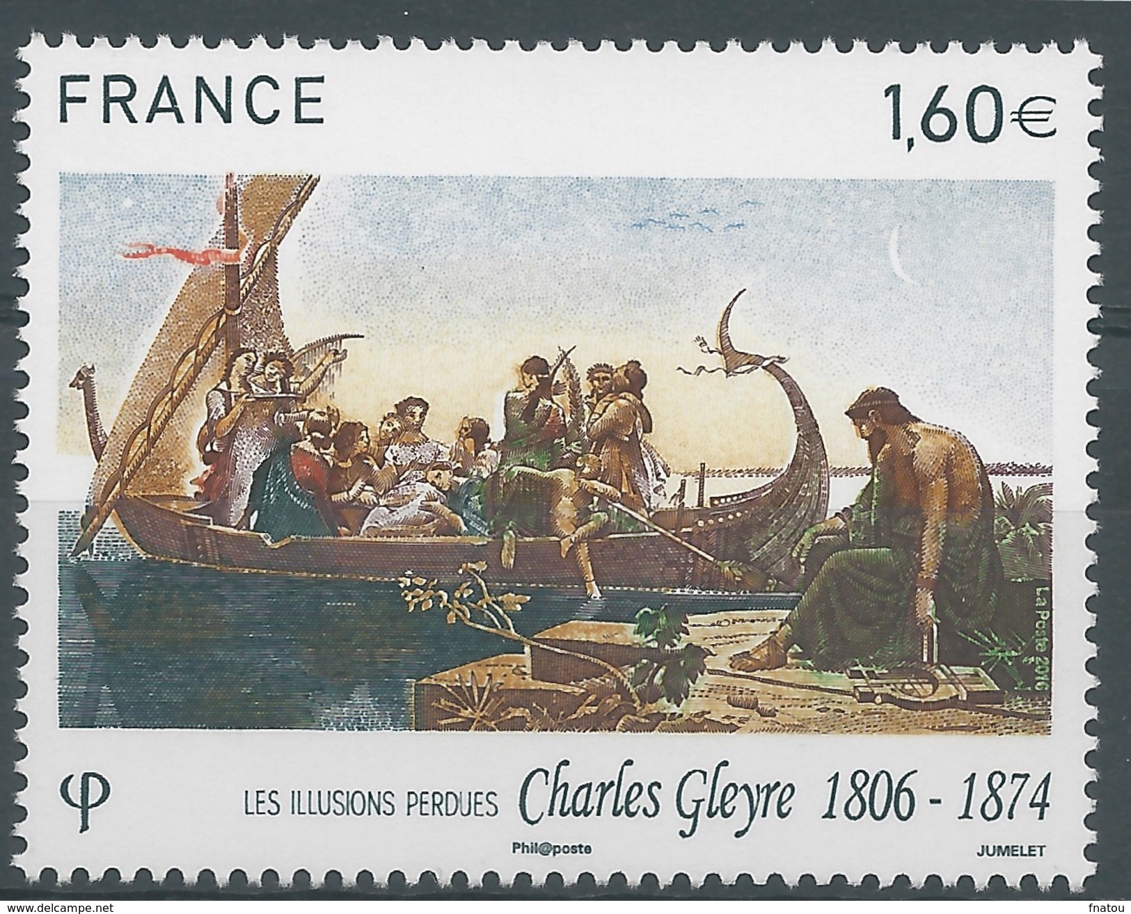 France, Charles Gleyre, Swiss Painter, 2016, MNH VF - Nuovi