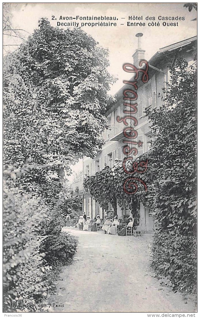 (77) Fontainebleau Avon - Hôtel Des Cascades - Decailly Propriétaire - Entrée Côté Ouest -  2 SCANS - Fontainebleau