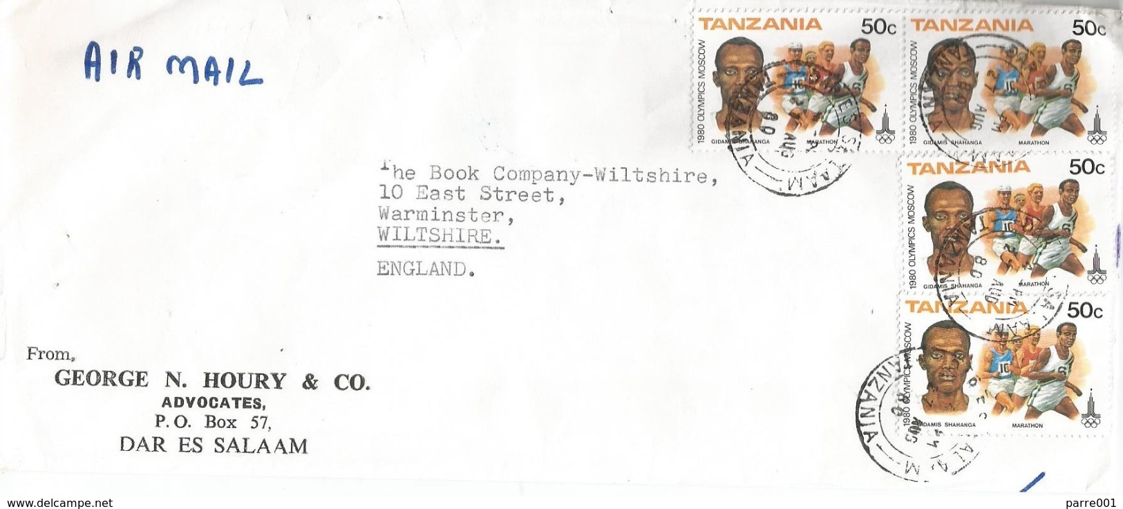 Tanzania 1980 Dar Es Salaam Marathon Athletics Olympic Games Moscow Cover - Tanzania (1964-...)