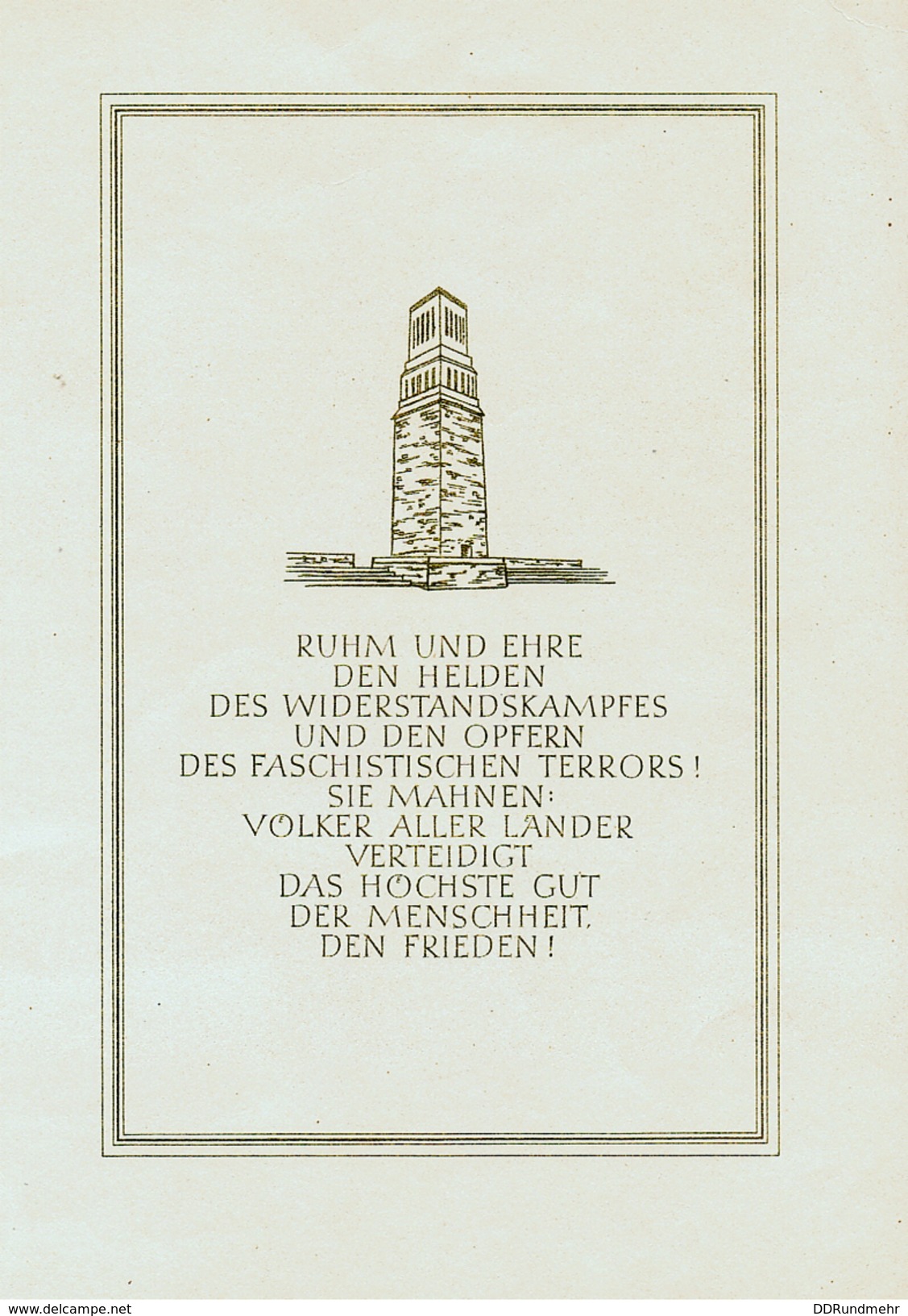 Gedenkblatt Konzentrationslager Buchenwald Siehe Scan - Sonstige & Ohne Zuordnung