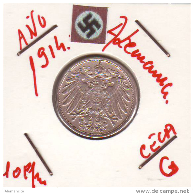 ALEMANIA - IMPERIO - DEUTSCHES REICH - 10 Pfn. AÑO 1914-G - 10 Pfennig