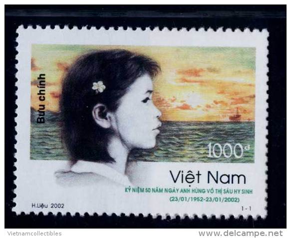 Vietnam Viet Nam MNH Perf Withdrawn Stamp 2002 : 50th Death Anniversary Of Vo Thi Sau Heroine (Ms877) - Vietnam