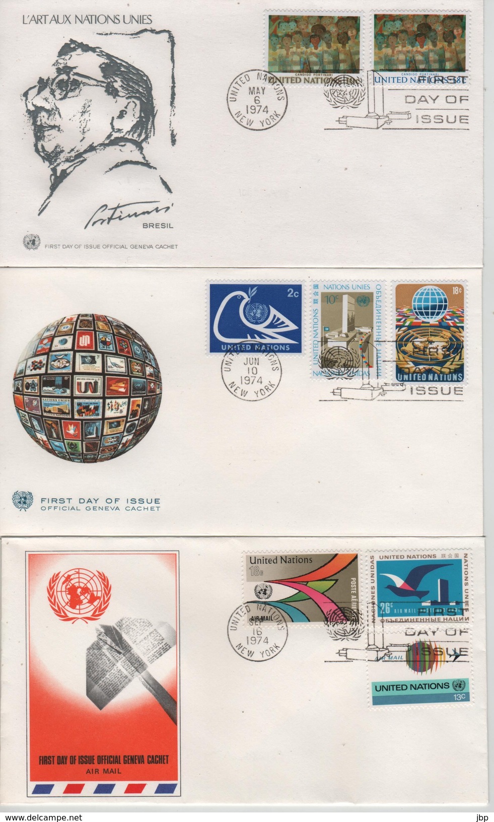 Lot De 15 FDC Des Nations-Unies 5 Scans - Collections, Lots & Séries