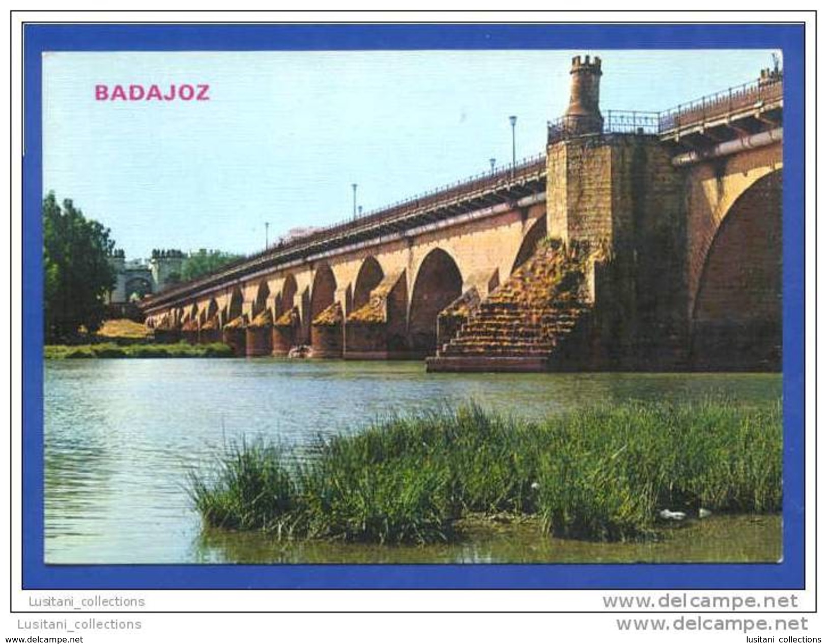 1960 YEARS SPAIN ESPANA ESPÃNA ESPAGNE EXTREMADURA BADAJOZ PONT BRIDGE PUENTE PONTE & RIO GUADIANA RIVER FLEUVE POSTCARD - Badajoz