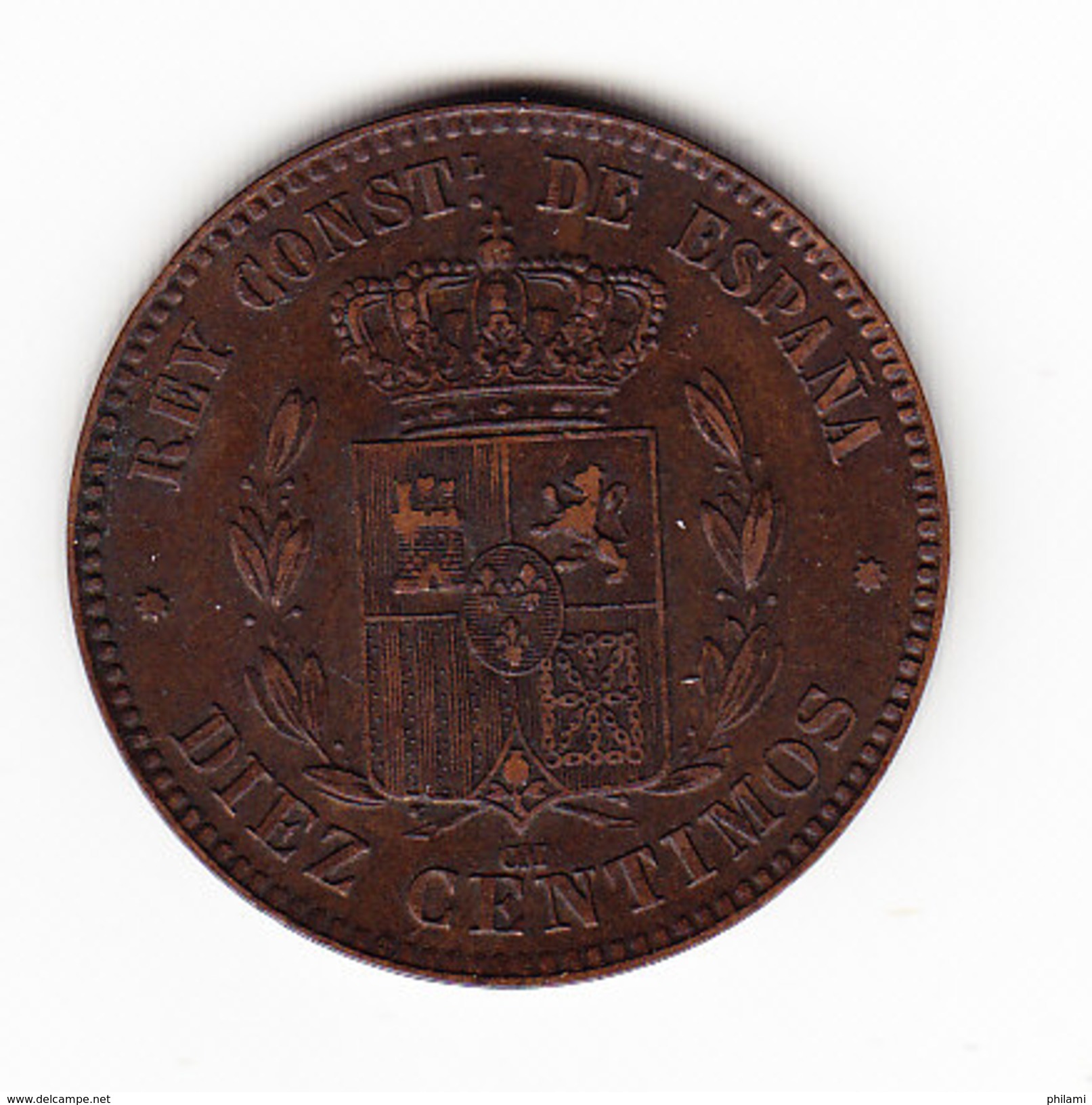 COINS ESPAGNE KM 675 1878 10ct AU. (DP28) - Monnaies Provinciales