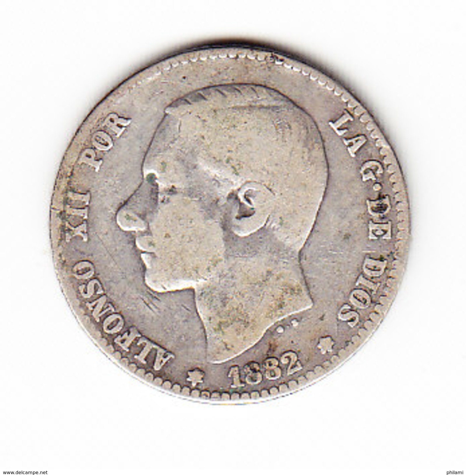 ESPAGNE       KM  686, 1p,  SILVER    1882.       ( 46 ) - Münzen Der Provinzen