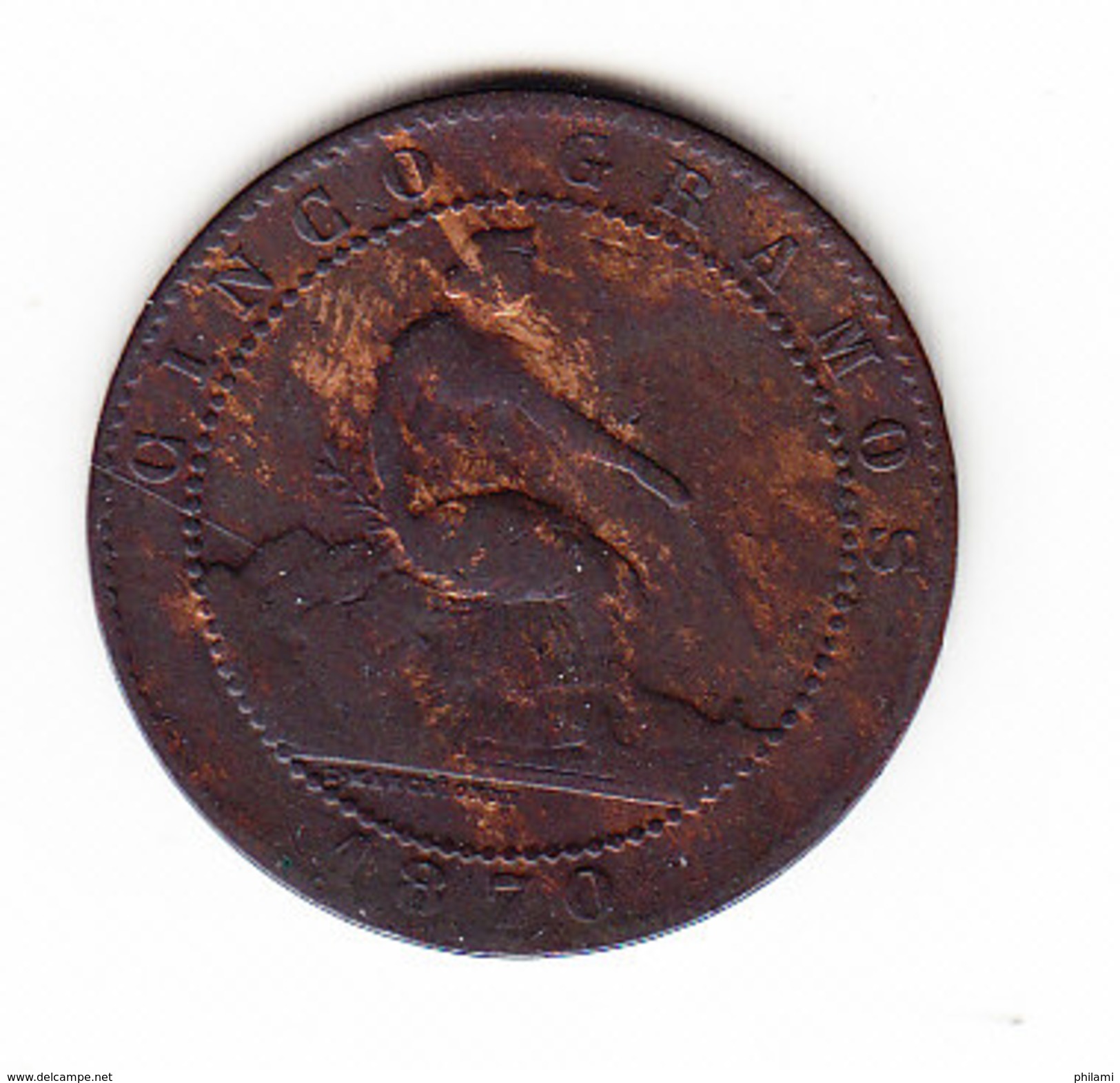 ESPAGNE  KM 662  5cts AU 1870  (M43) - Monnaies Provinciales