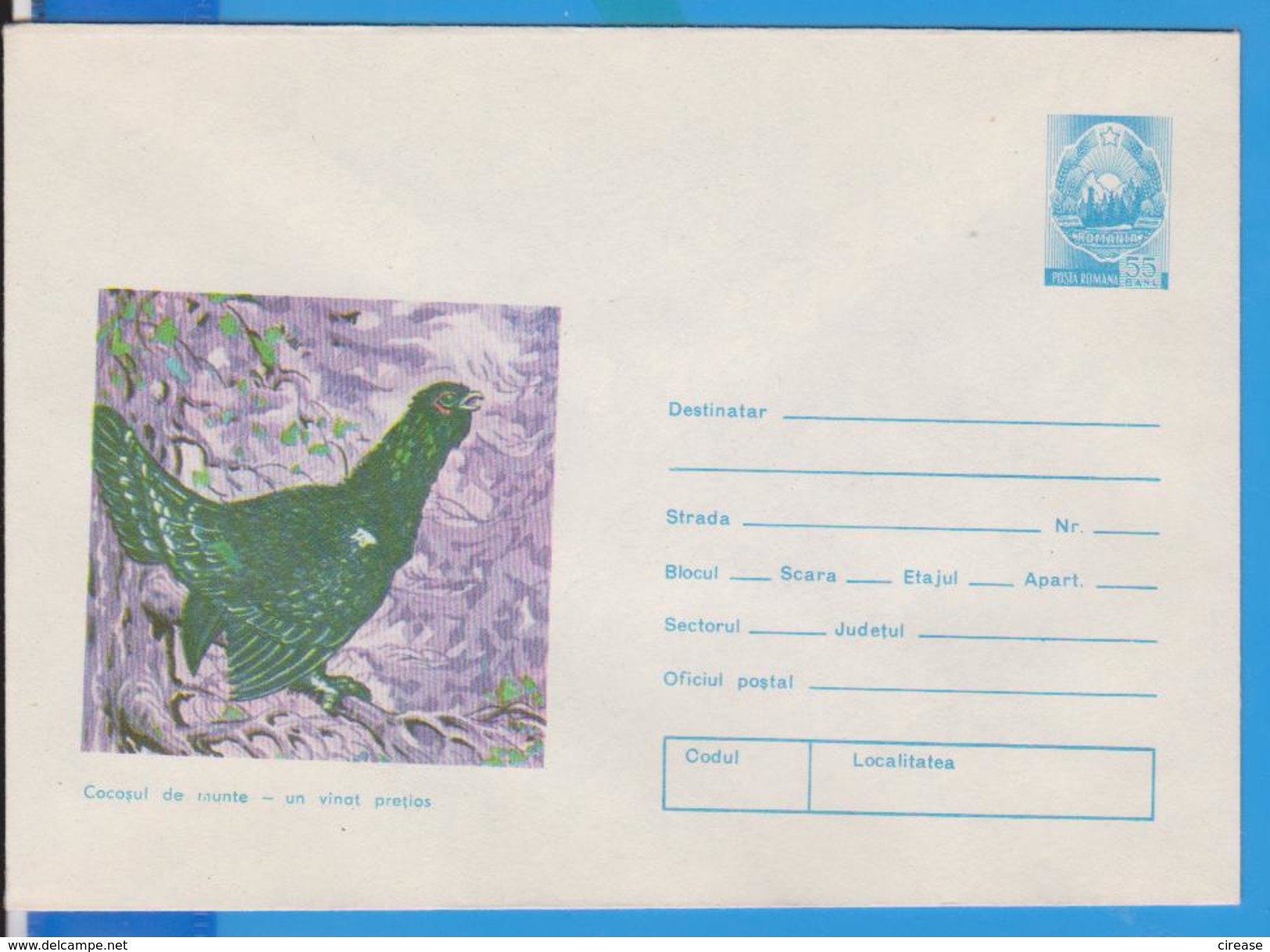 BIRD BIRDS MOUNTAIN ROOSTER ROMANIA POSTAL STATIONERY - Cuco, Cuclillos