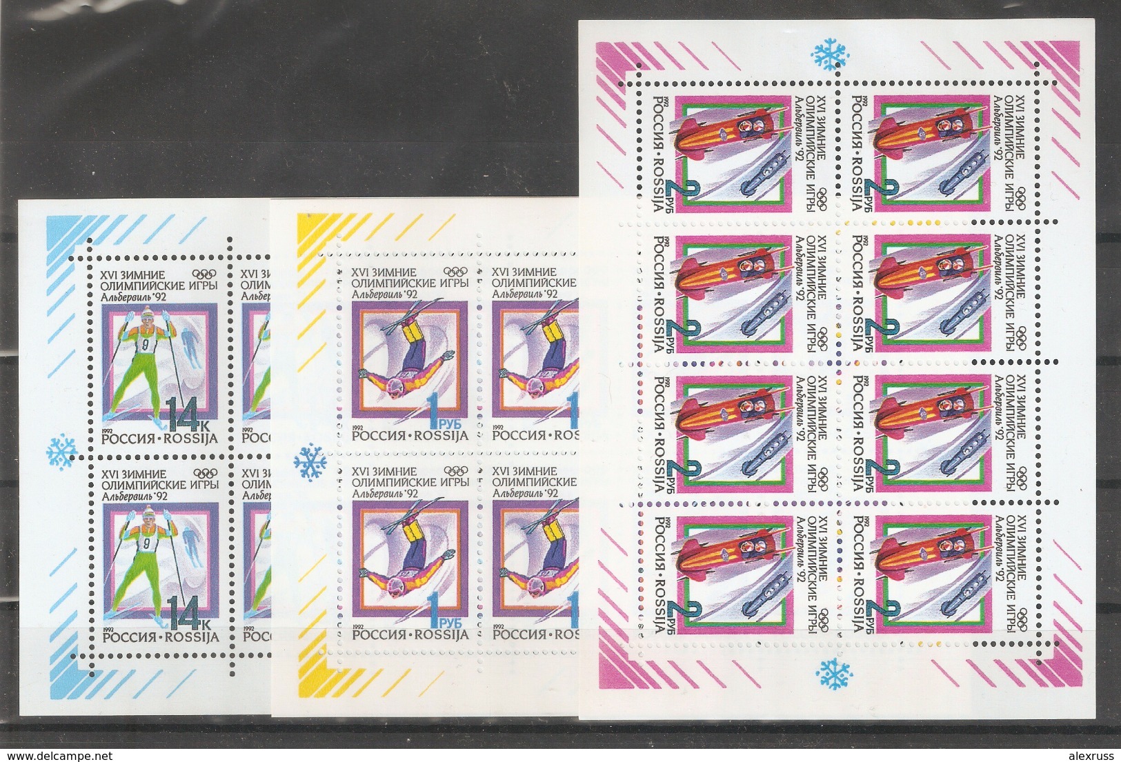 Russia 1992,Winter Olympics,Albertville,3 Mini Sheets, Scott # 6056a-58a**,VF MNH - Winter 1992: Albertville