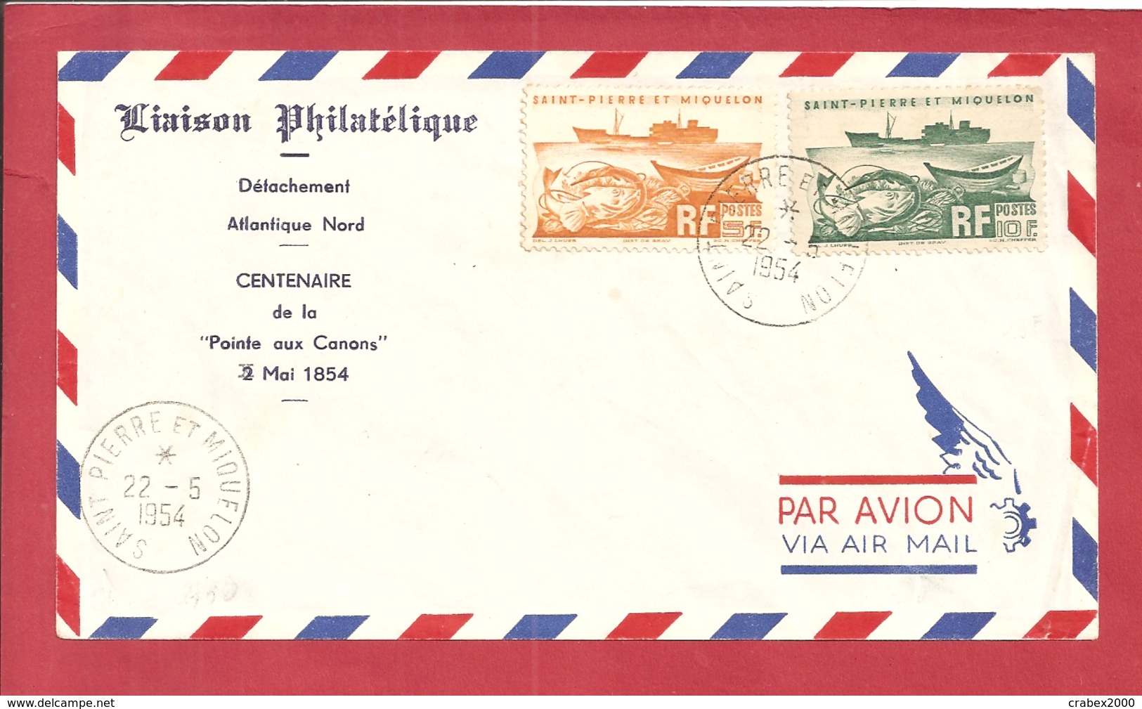 Y&T N°338+340  LETTRE PHILATÉLIQUE 1954 - Storia Postale