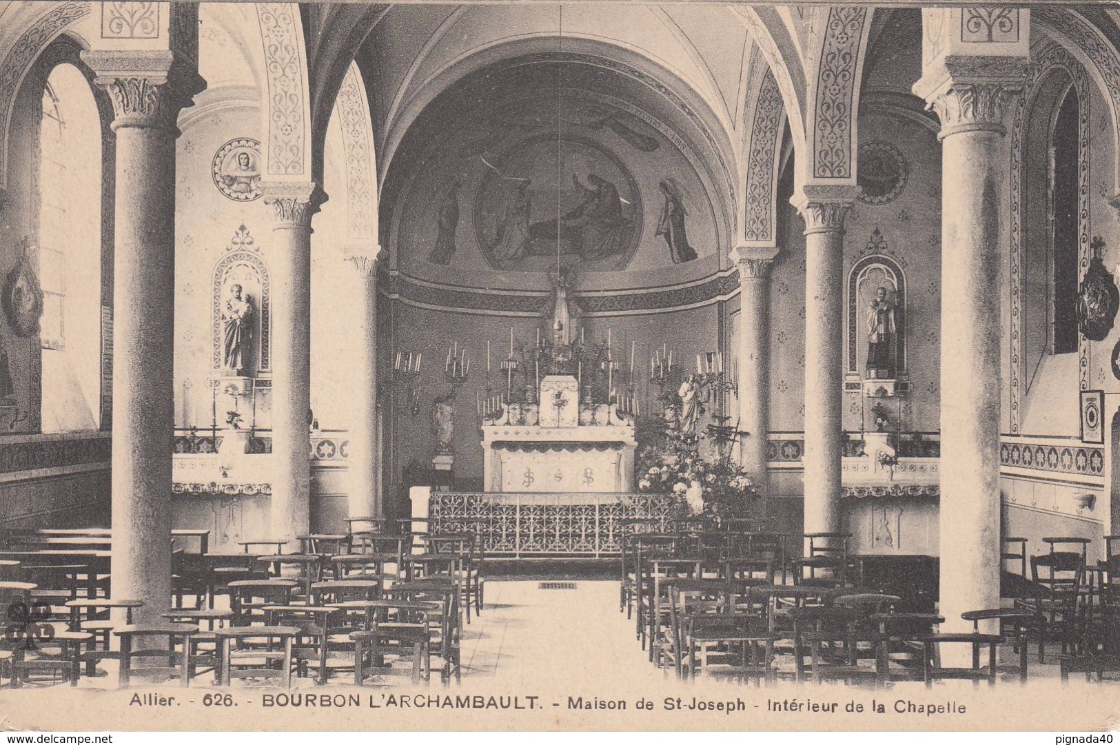 G , Cp , 03 , BOURBON L'ARCHAMBAULT , Maison De Saint-Joseph , Intérieur De La Chapelle - Bourbon L'Archambault