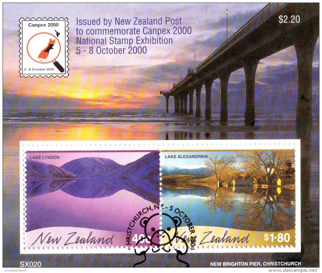 New Zealand 2000 Canpex Exhibition Lakes Minisheet Used - Used Stamps
