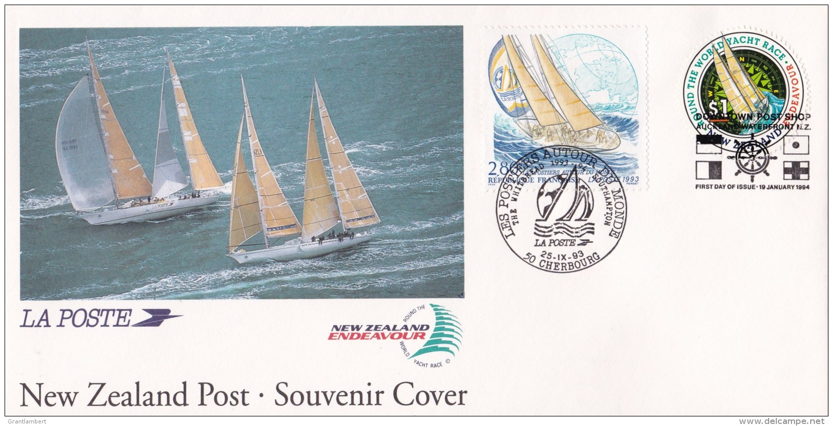 New Zealand 1994 Yacht Race Round The World France - NZ Souvenir Cover - FDC