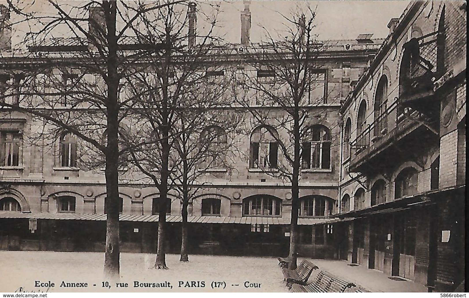 CARTE POSTALE ORIGINALE ANCIENNE : PARIS ECOLE NORMALE ANNEXE 10 RUE BOURSAULT LA COUR 17ème  ARRONDISSEMENT  PARIS (75) - Educazione, Scuole E Università