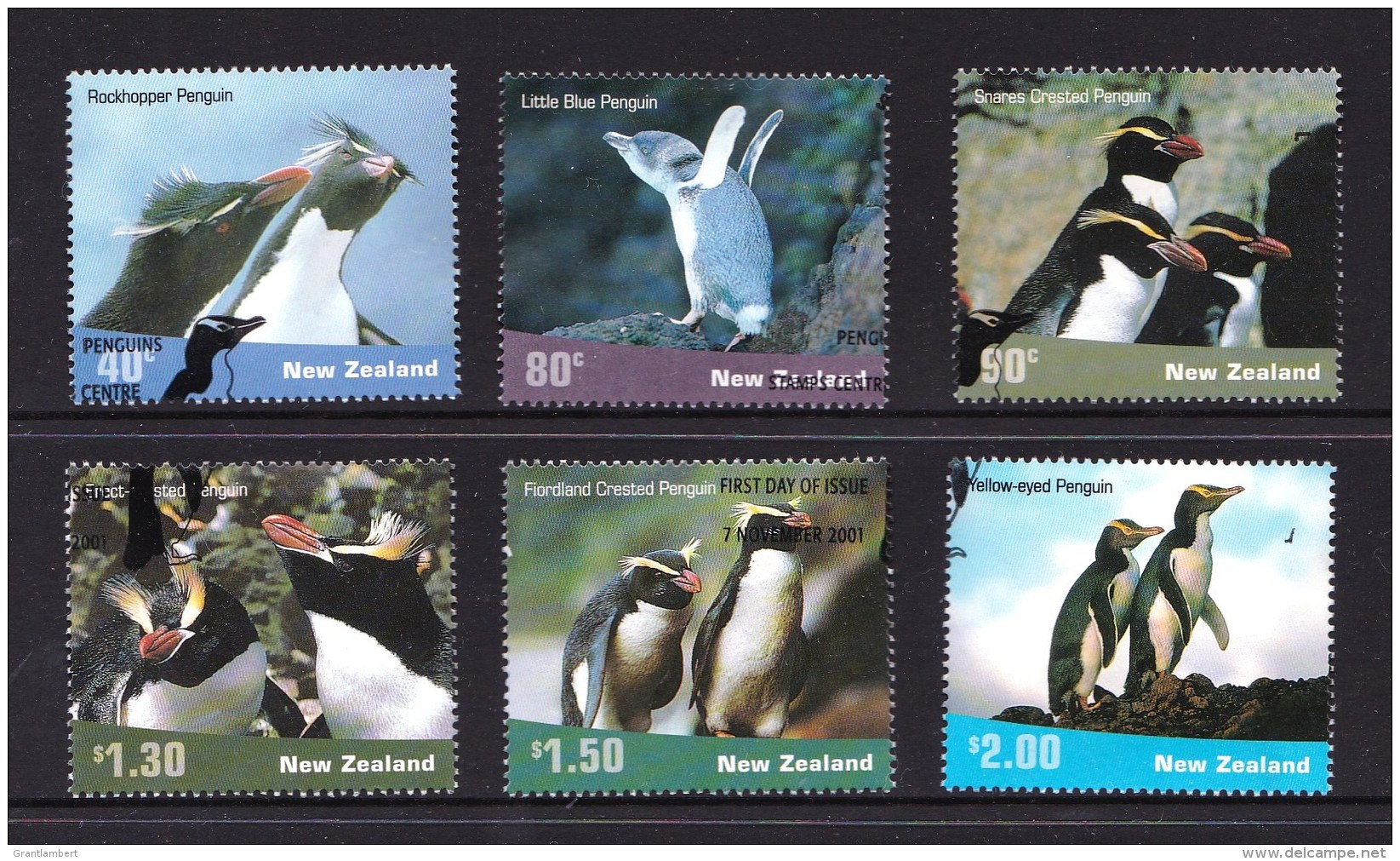 New Zealand 2001 Penguins Set Of 6 Used - Used Stamps