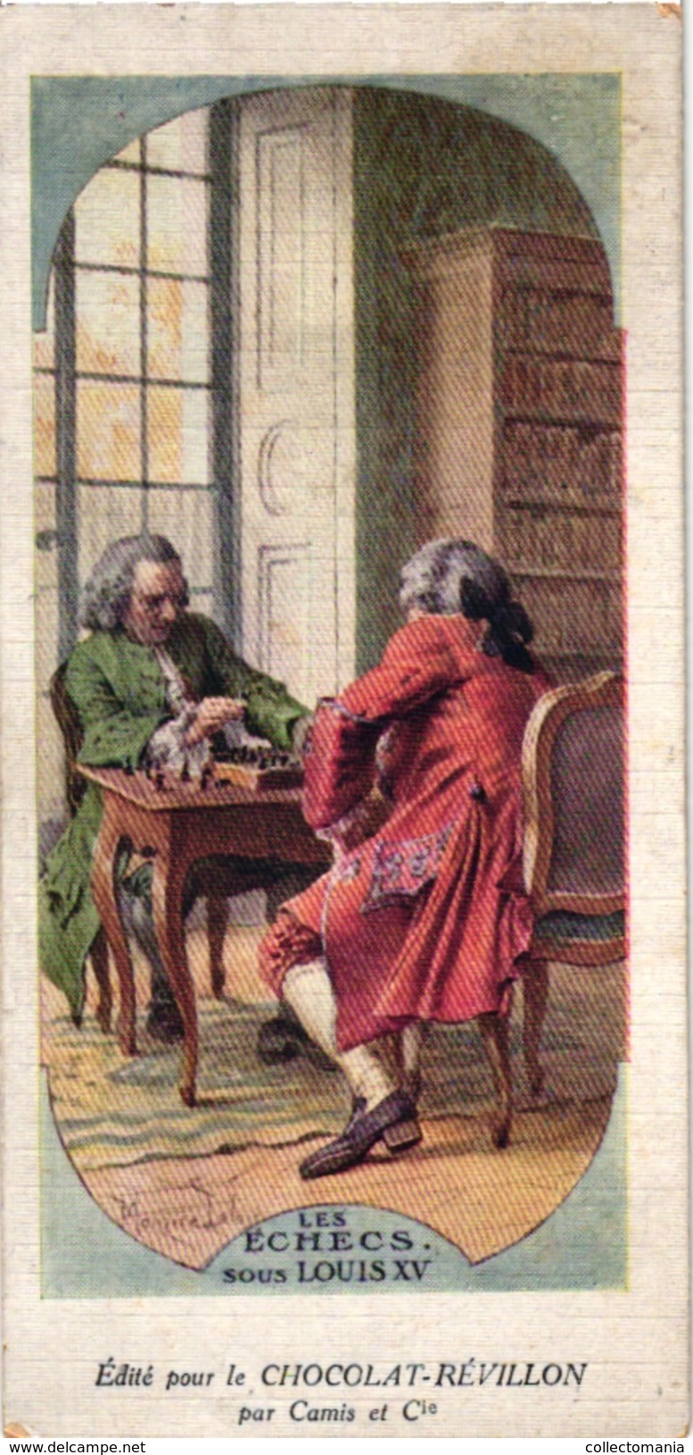 1 Trade Card Chromo  CHESS ECHECS CHACH  Pub Chocolat REVILLON  Historique De Le Jeu D'ECHECS - Echecs