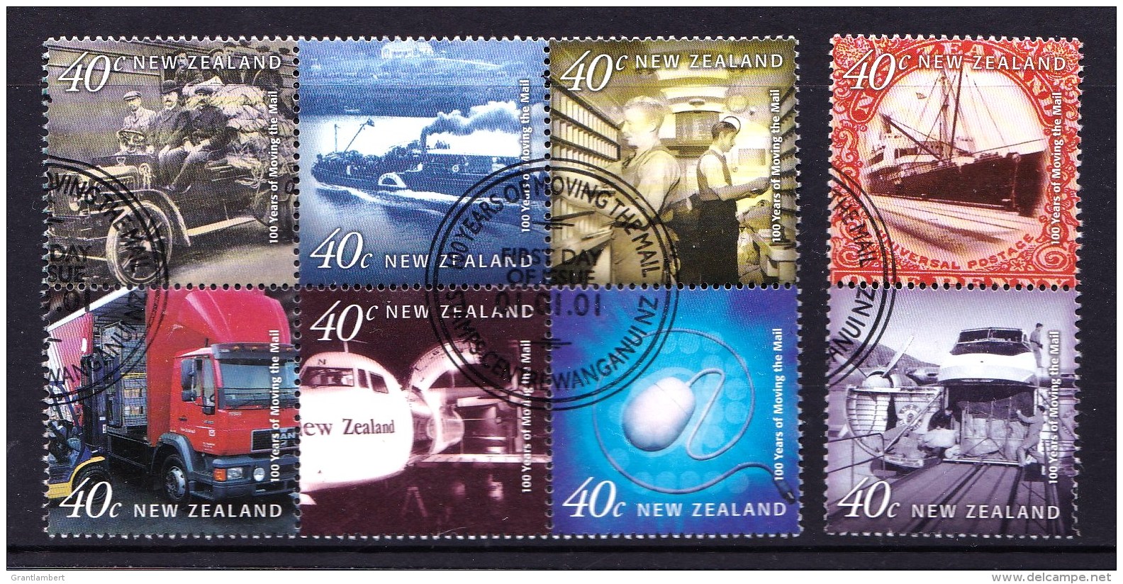 New Zealand 2001 100 Years Moving The Mail Eight Used - Used Stamps