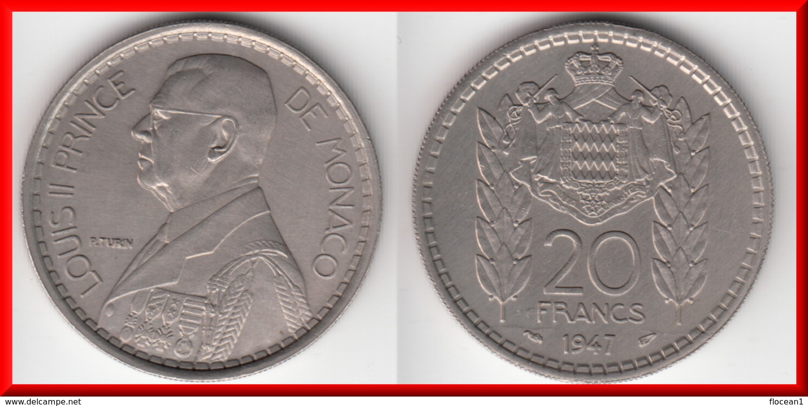 **** MONACO - 20 FRANCS 1947 - LOUIS II **** EN ACHAT IMMEDIAT !!! - 1922-1949 Louis II