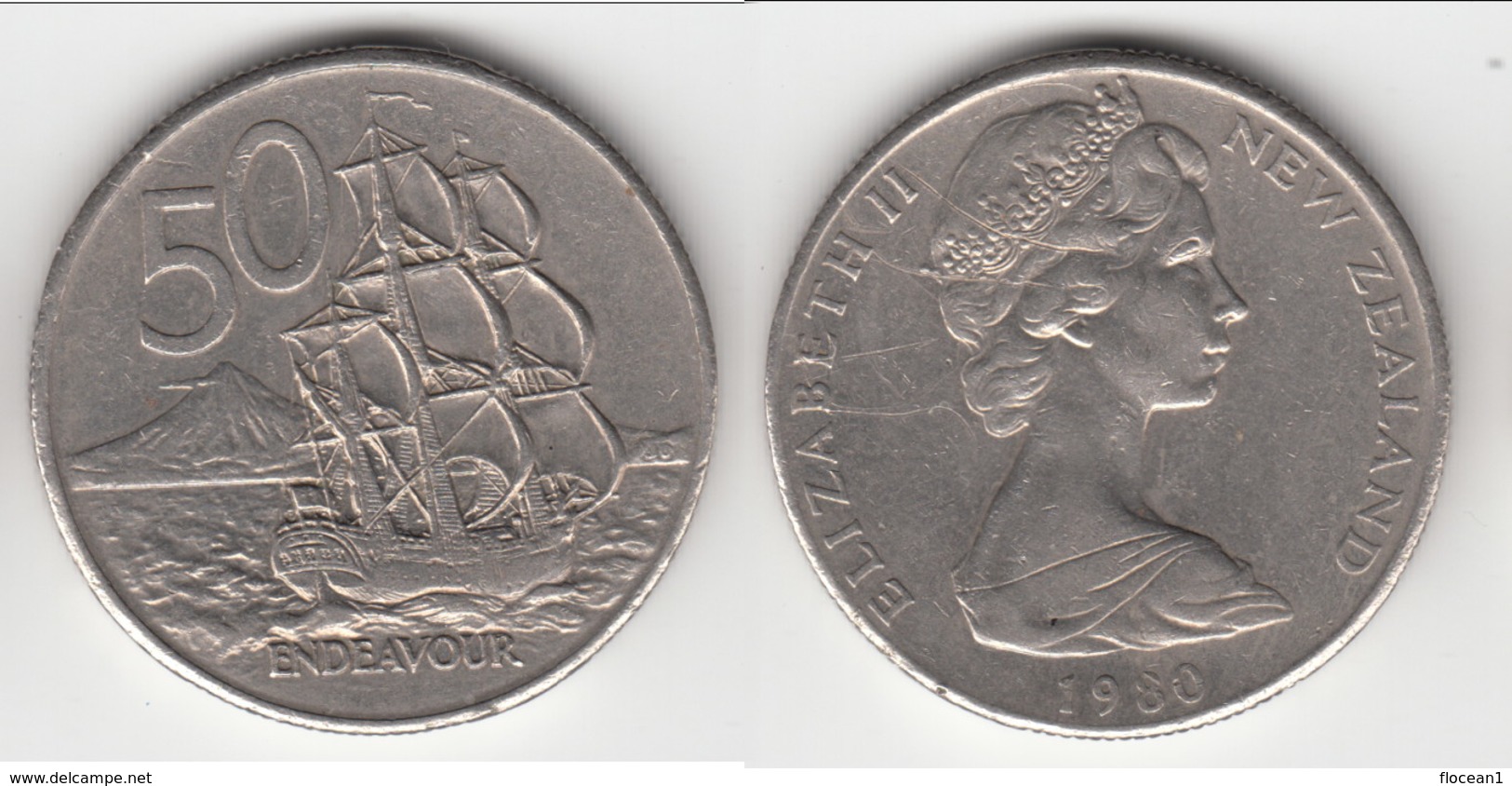 **** NOUVELLE-ZELANDE - NEW-ZEALAND - 50 CENTS 1980 ENDEAVOUR **** EN ACHAT IMMEDIAT - New Zealand